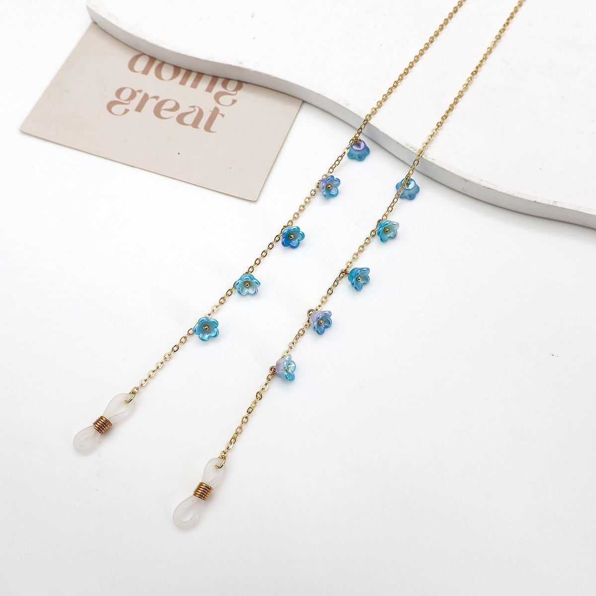 Floral Embellished Eyewear Chain Acalora