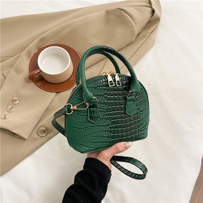 Crocodile-Embossed Mini Satchel Bag Acalora