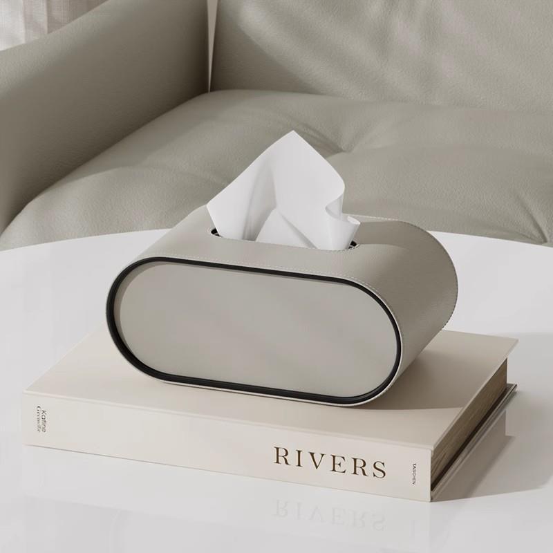 Tissuebox - OvalElegance - Leather Design - Functional & Stylish