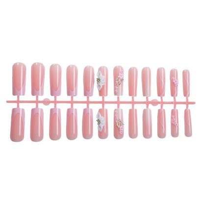 Floral Embellished Press-On Nails Set Acalora