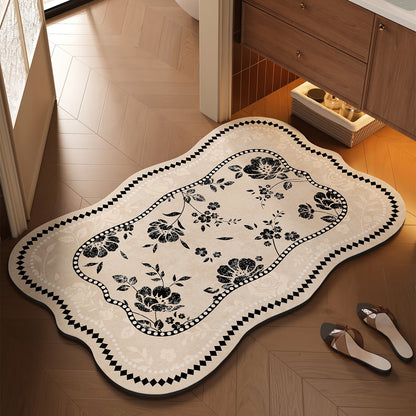 Floral Design Bathroom Mat
