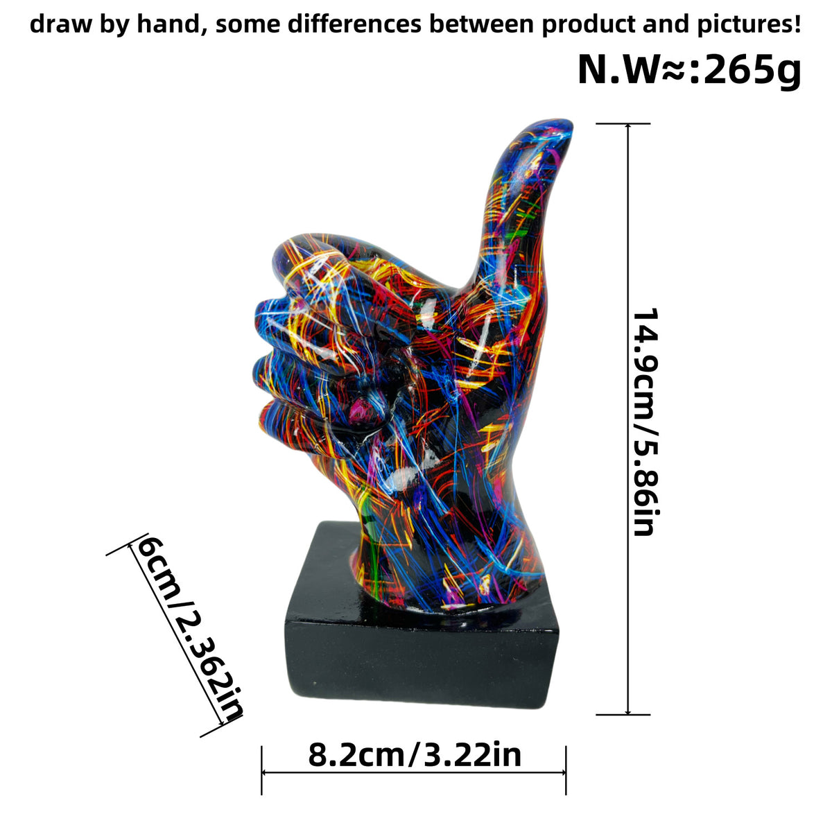 Stylish hand sculptures with colorful design Acalora