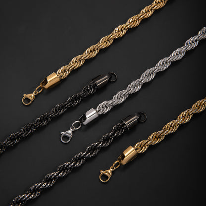 Braided Gold Statement Bracelet Acalora