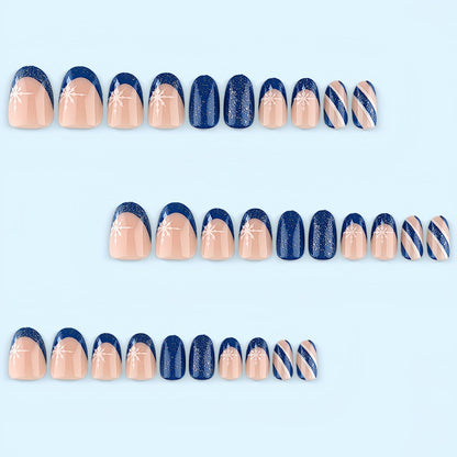 Artificial Nail Set with Glittering Winter Motifs Acalora
