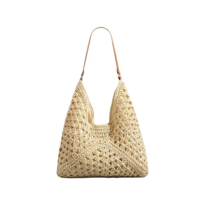 Handbag with artistic macrame design and flexible carrying comfort Skanto