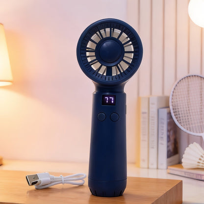 Women's Portable USB Handheld Fan with LED Display and Adjustable Speeds Skanto