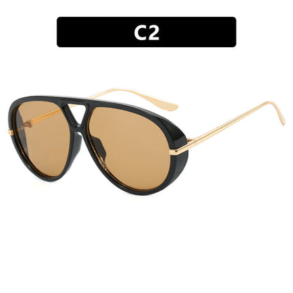 Women's oversized sunglasses with elegant plastic frame and mirrored lenses Karnz
