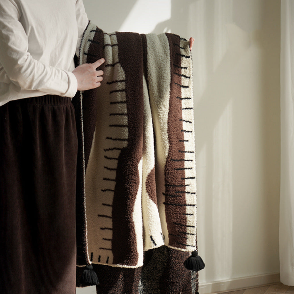 Plush Fabric Decorative Throw Blanket