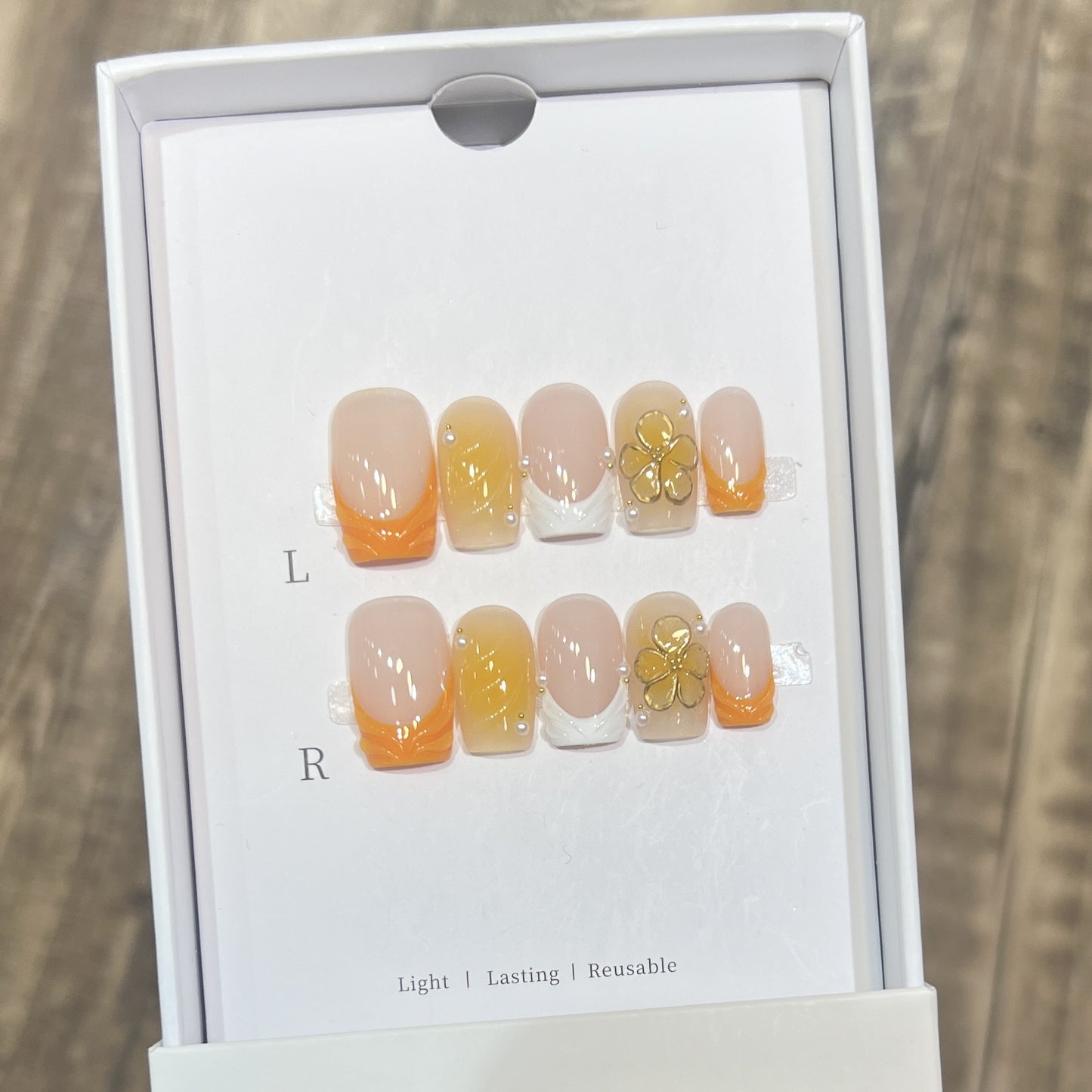 Elegant Stiletto Press-On Nail Set with Floral Accents Acalora