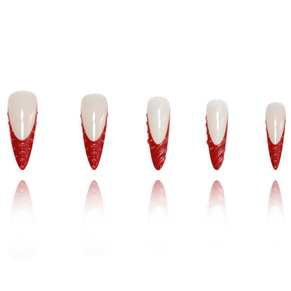 Decorative Sculpted Stiletto Press-On Nails Acalora