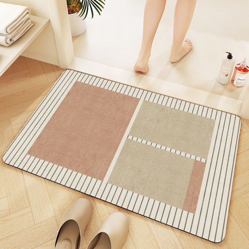 Plush Geometric Bath Mat Acalora