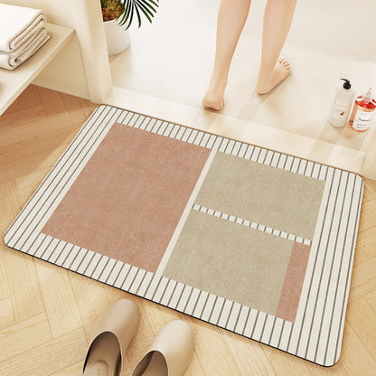 Plush Geometric Bath Mat Acalora