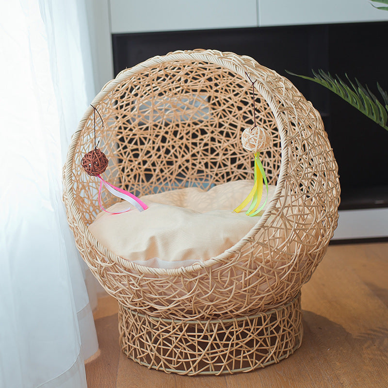 Beef Cat Bed Made of Rattan Acalora