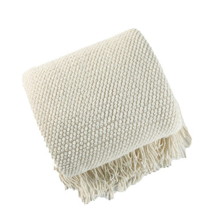 Textured Fringe Throw Blanket