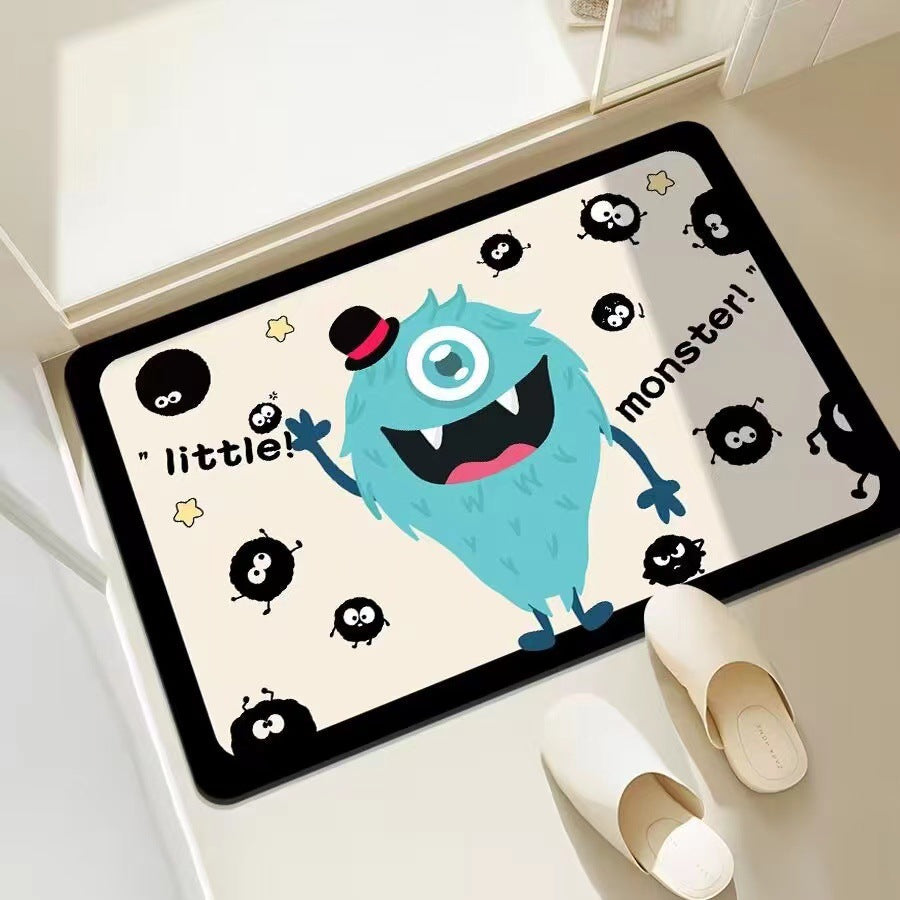 Playful Monster-Themed Bath Mat