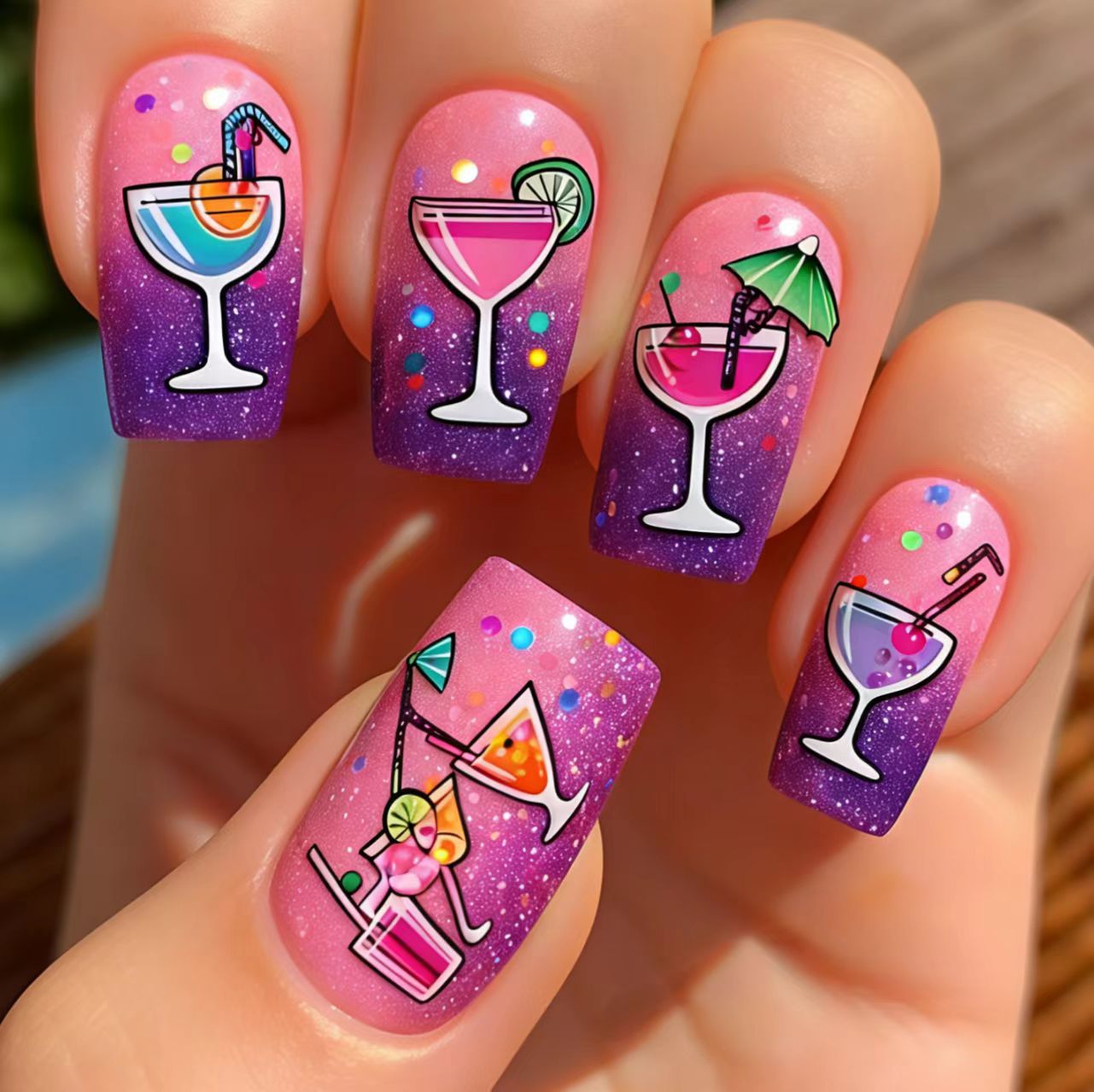 Summer Cocktail Nail Art Acalora