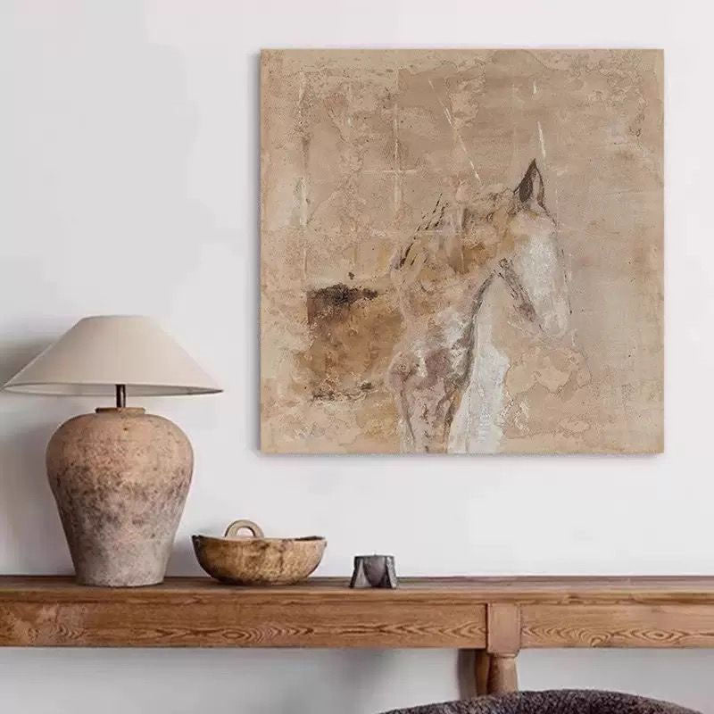 Horse-Themed Abstract Canvas Artwork
