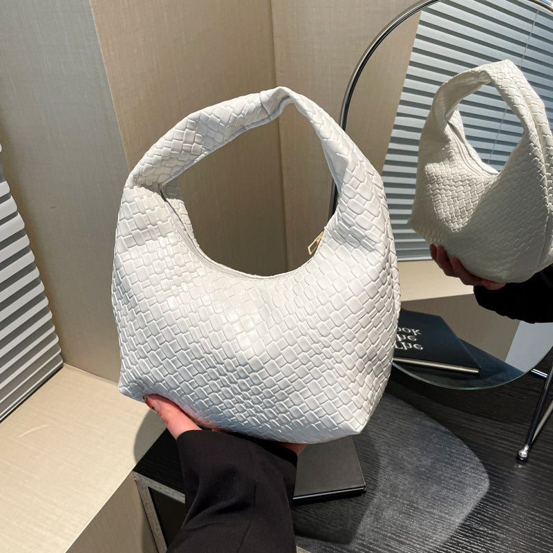 Textured Faux Leather Hobo Bag Acalora