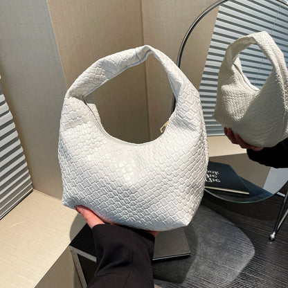Textured Faux Leather Hobo Bag Acalora