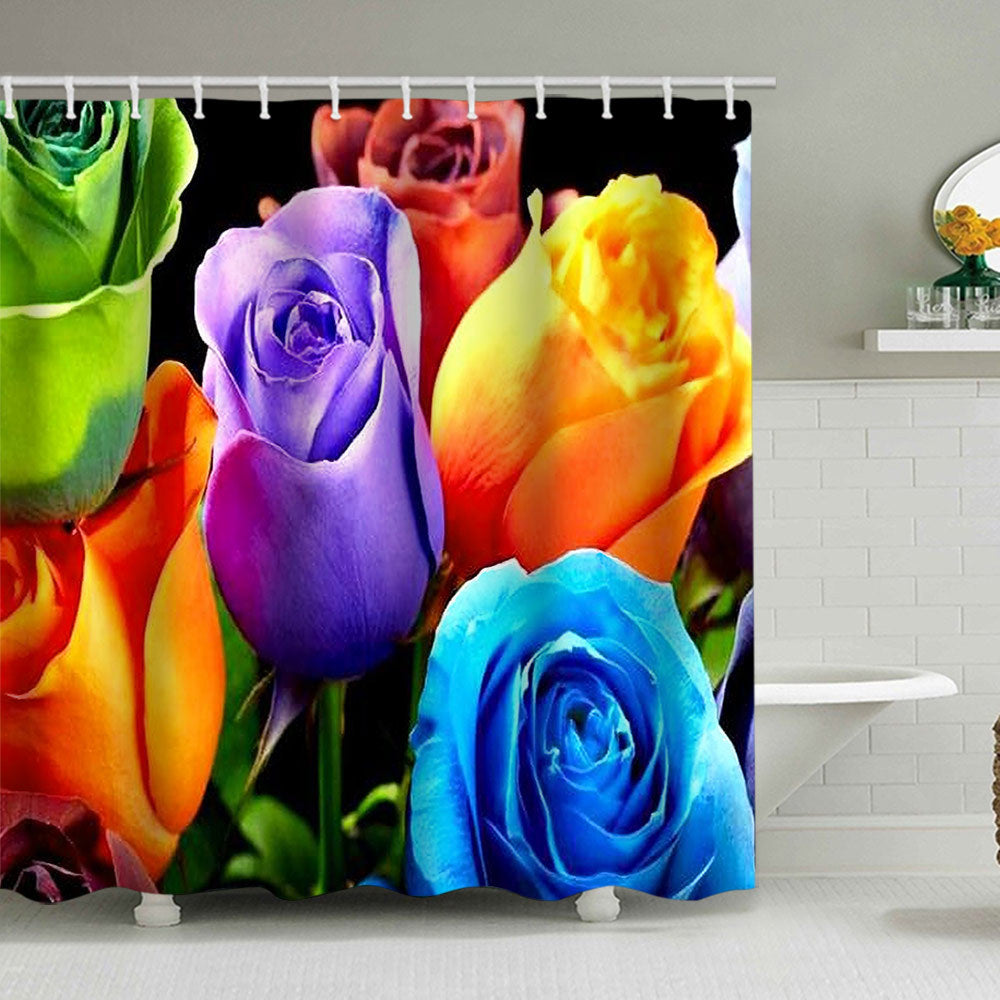 Romantic Floral Swan Shower Curtain