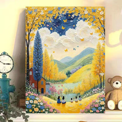 Scenic Autumn Landscape Canvas Art Print