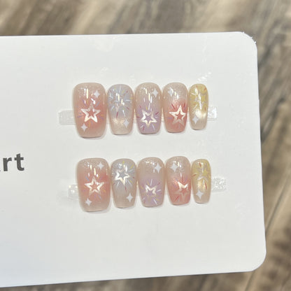 Starry Sky-Inspired Press-On Nail Art Set Acalora