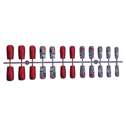 Festive Holiday-Themed Press-On Nail Set Acalora