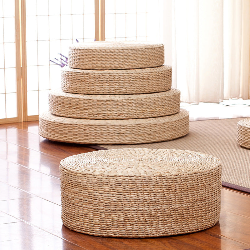 Handwoven Pouf in Boho Style Acalora