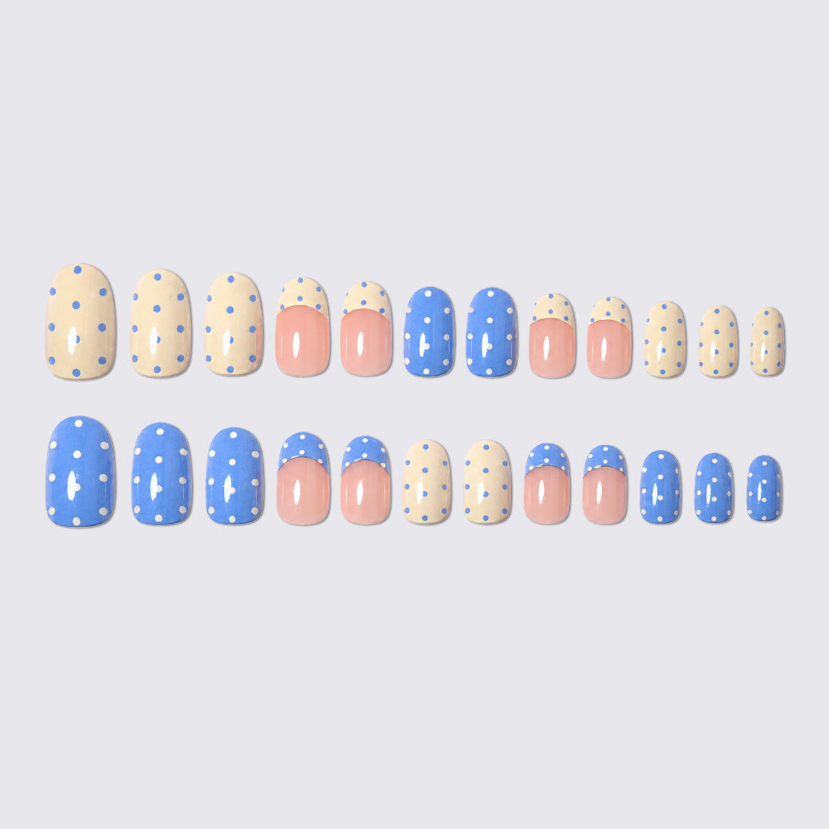 Fun Polka Dot Press-On Nail Set Acalora