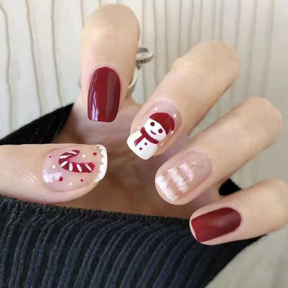 Festive Themed Press-On Nail Art Set Acalora