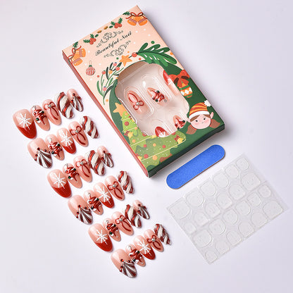 Artificial nail set with festive Christmas motifs and elegant decorations Acalora