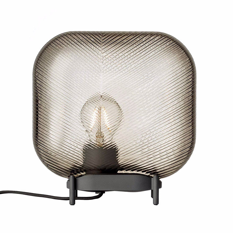 Modern Decorative Table Lamp with Textured Glass Shade