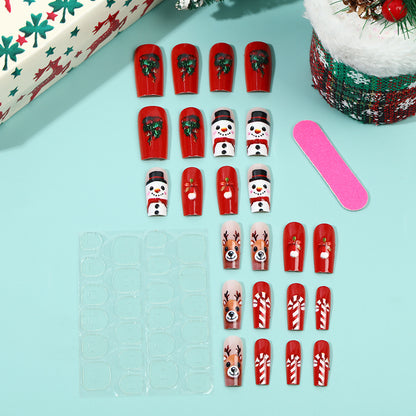 Festive artificial nails in Christmas design Acalora