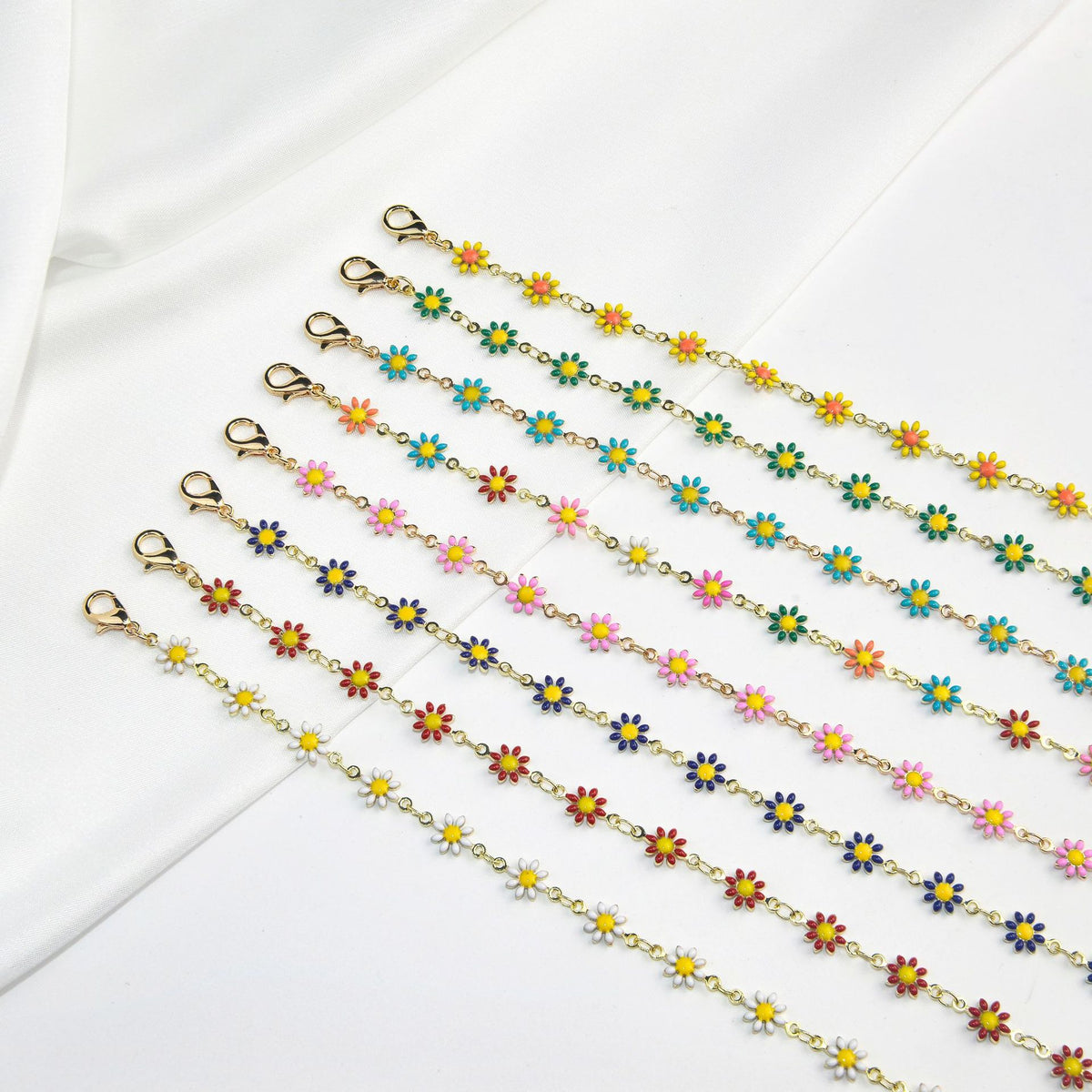 Colorful Floral Chain Bracelet Acalora