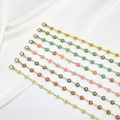 Colorful Floral Chain Bracelet Acalora
