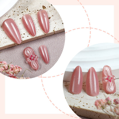 Premium Floral Decorative Press-On Nail Set Acalora