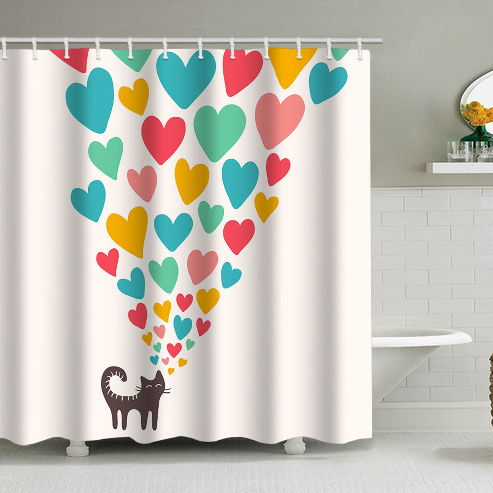 Artistic Dog Illustration Shower Curtain