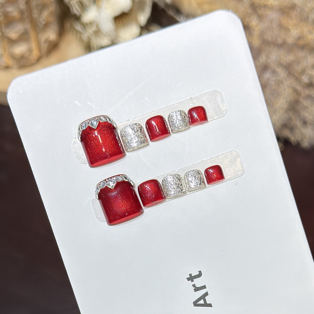 Glamorous Press-On Nail Set with Sparkling Rhinestone Accents Acalora