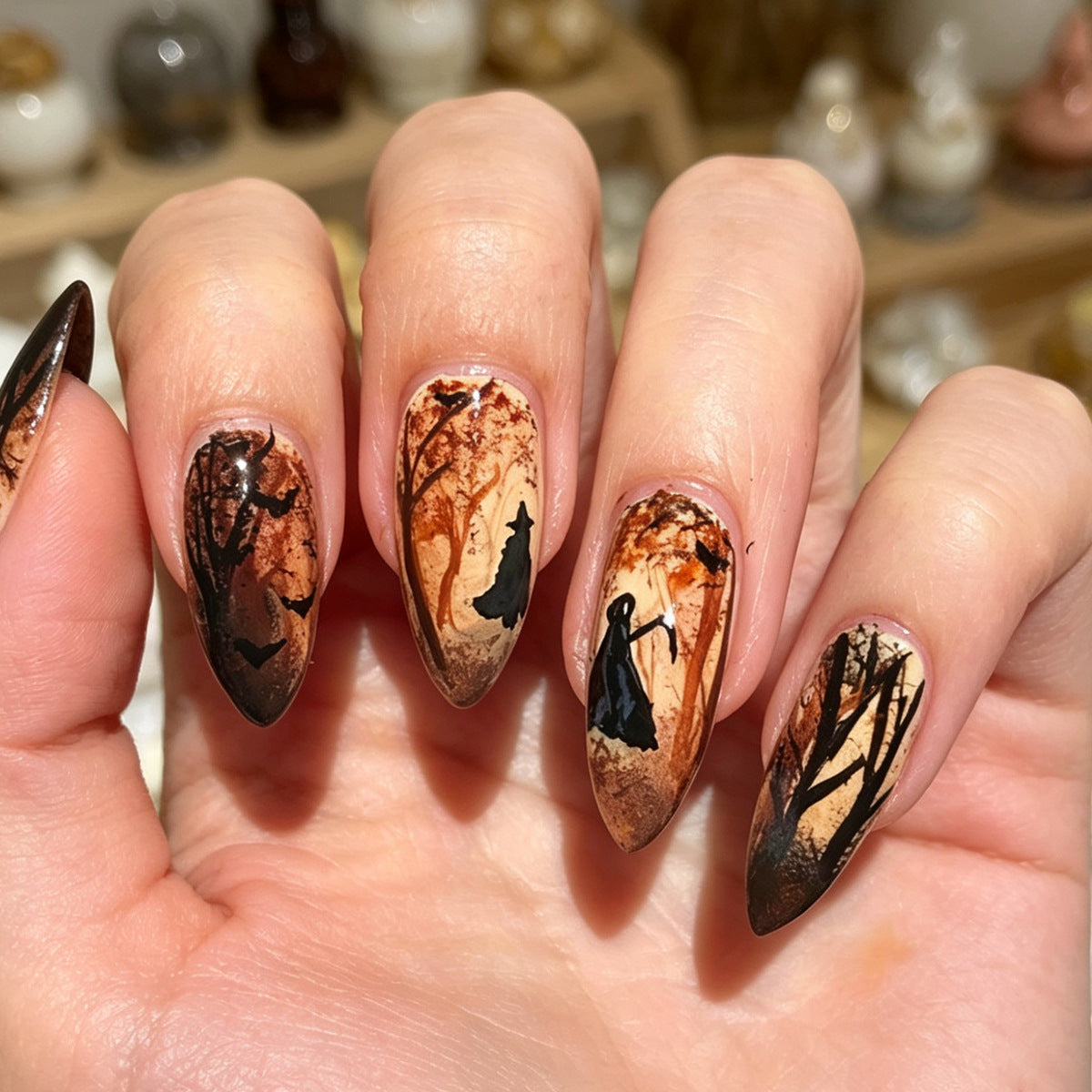 Artistic Halloween-Themed Nail Art Acalora 1788155472
