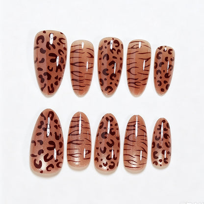 Stylish Animal Print Press-On Nail Set Acalora