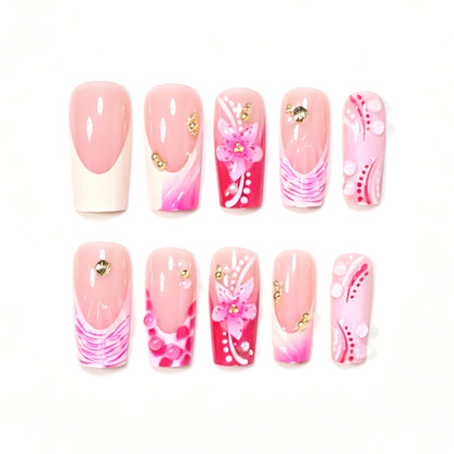 Artistic Decorated Press-On Nail Set Acalora