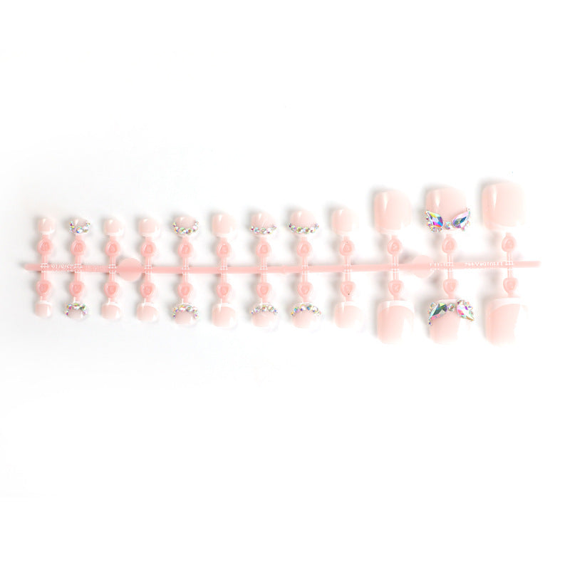 Decorative Press-On Nail Art Set with 3D Butterfly Accents Acalora