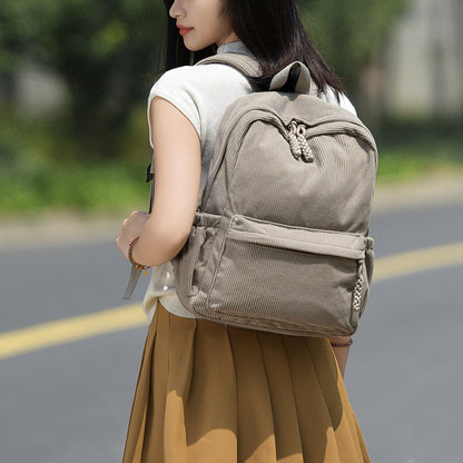 Casual Corduroy Backpack Acalora