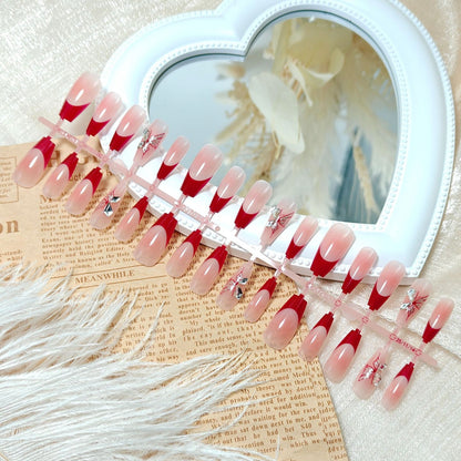 Artificial Nail Set with Elegant 3D Flower Decorations Acalora