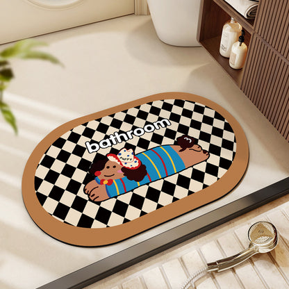Cute Cartoon Dog Bath Mat Acalora