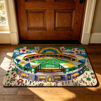 Unisex Decorative Football-Themed Area Mat
