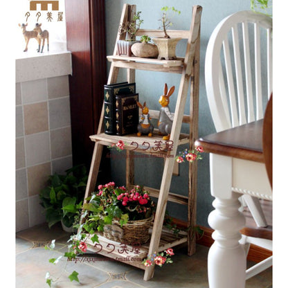 Multi-Tiered Wooden Ladder Shelf Acalora