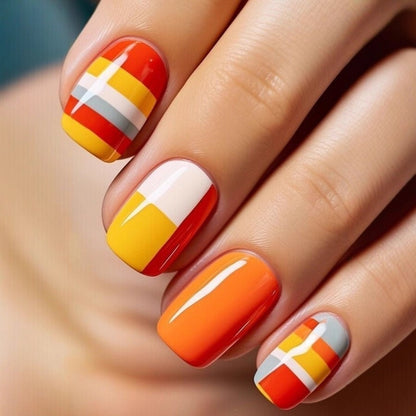 Artificial nails in elegant French tip design Acalora