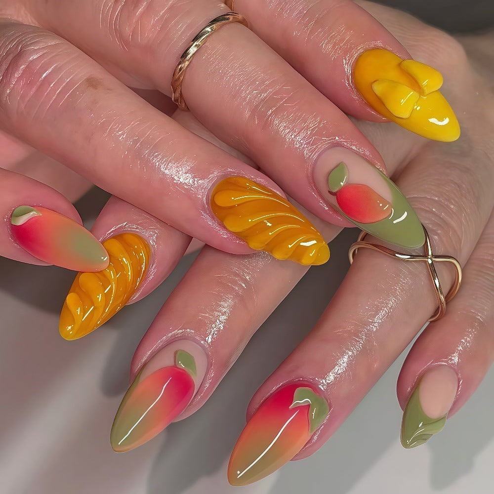 Artificial Nail Set with Fruity Design Acalora