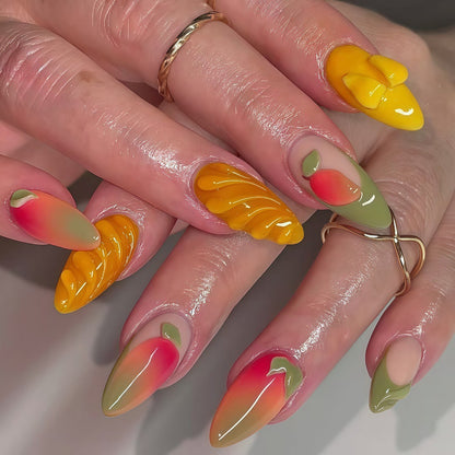 Artificial Nail Set with Fruity Design Acalora